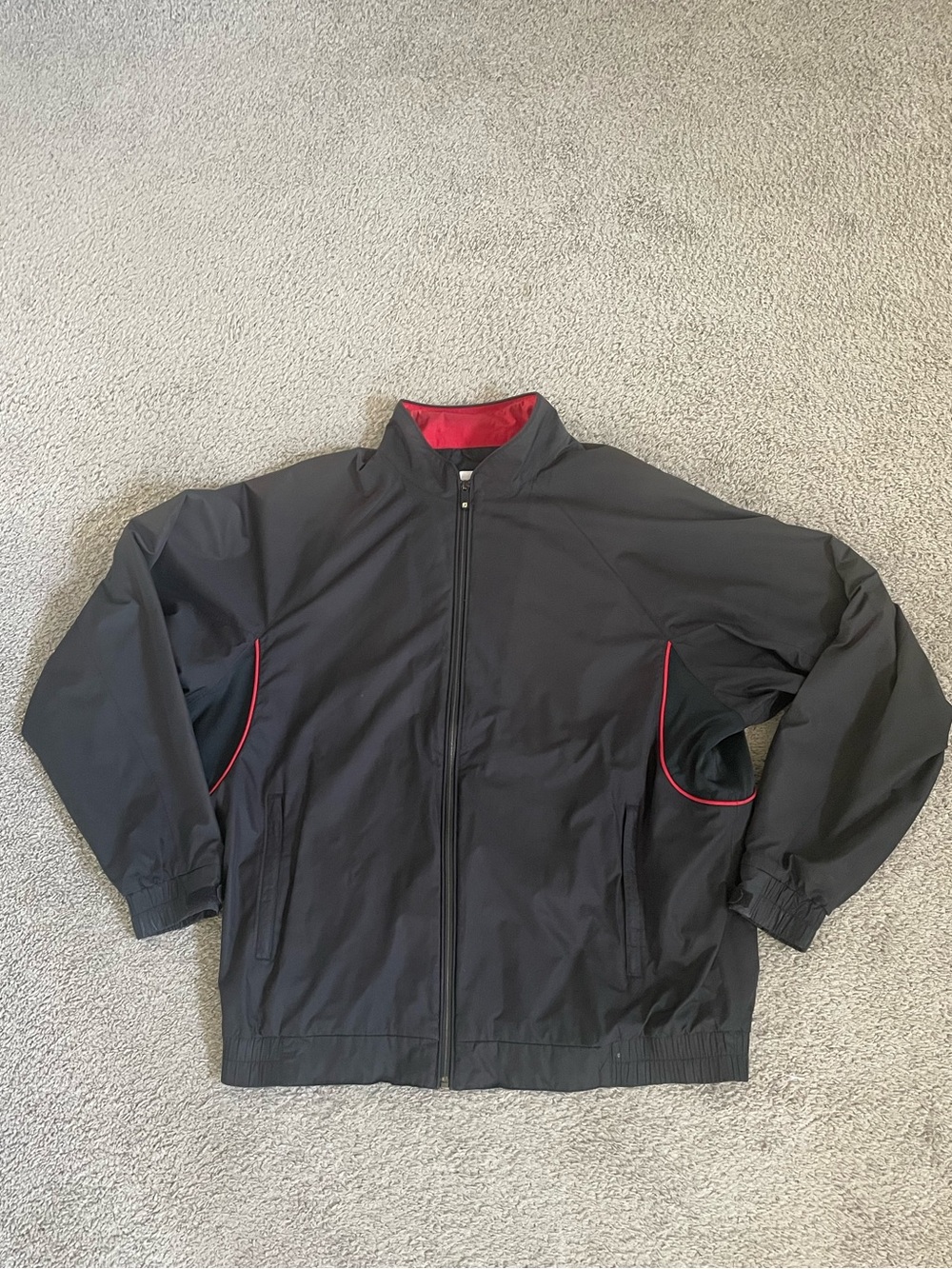 FootJoy DryJoys Black Windbreaker with Red Accents